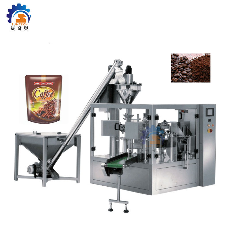 Multi Function Automatic Zipper Premade Pouch Powder Packing Machine For Coffee Spices Sugar Powder Flour